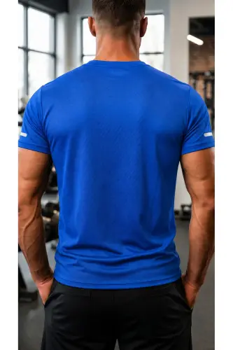 Ghassy Co. Men's Moisture Wicking Quick Dry Athletic Tech Performance Sports T-shirt-BLUE - 3