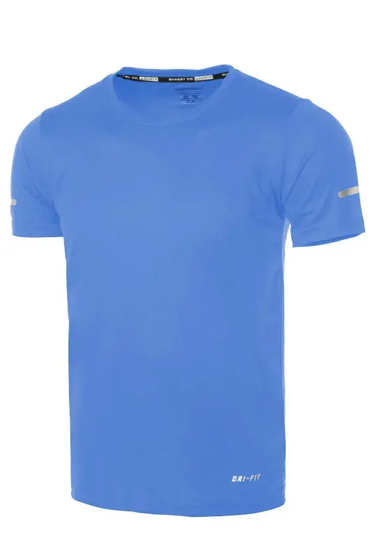 Ghassy Co. Men's Moisture Wicking Quick Dry Athletic Tech Performance Sports T-shirt-LIGHT BLUE - 1