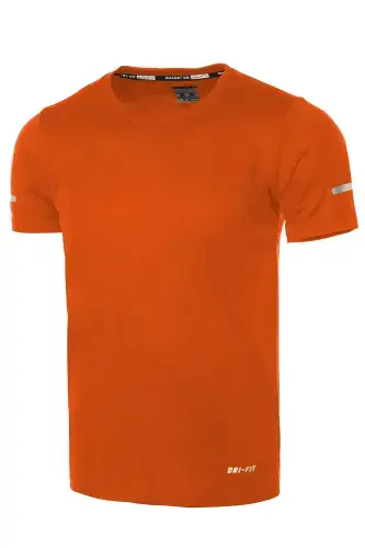 Ghassy Co. Men's Moisture Wicking Quick Dry Athletic Tech Performance Sports T-shirt-ORANGE - 1
