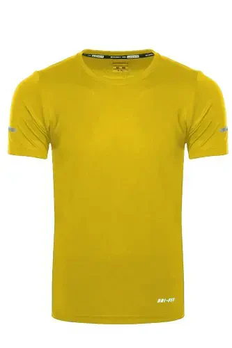 Ghassy Co. Men's Moisture Wicking Quick Dry Athletic Tech Performance Sports T-shirt-YELLOW - GHASSY CO (1)