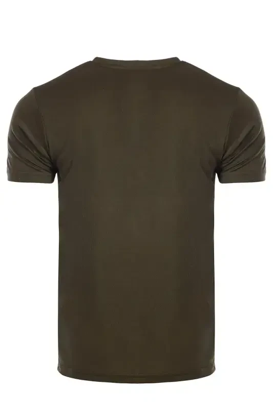 Ghassy Co. Мужская влагоотводящая быстросохнущая спортивная футболка для бега - ХАКИ - 3