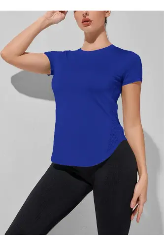 Ghassy Co. Women's Dry Fit Running Yoga Quick Dry Moisture Wicking Mesh Side Breathable Sports T-shirt 