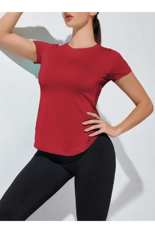 Ghassy Co. Women's Dry Fit Running Yoga Quick Dry Moisture Wicking Mesh Side Breathable Sports T-shirt - 1
