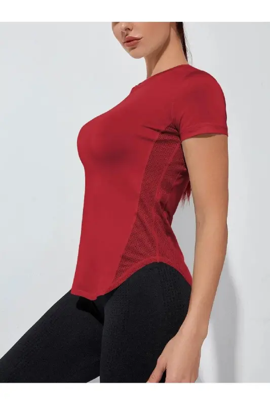 Ghassy Co. Women's Dry Fit Running Yoga Quick Dry Moisture Wicking Mesh Side Breathable Sports T-shirt - 5