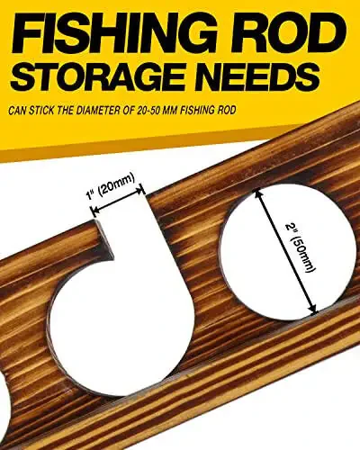 Ghosthorn 12 ta olov tutqich balıq olov rafı devorga yoki to'siqqa o'rnatilgan garaj saqlash tashkilotchisi balıq ovlash uskunalari erkaklar va ayollar uchun sovg'alar - 14