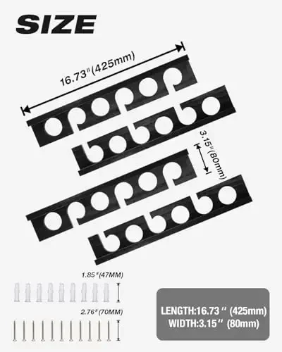 Ghosthorn Fishing Pole Rod tokchalari Devorga yoki Shiftga o'rnatilgan Baliq ovlash tokchalari Garaj uchun saqlash tashkilotchisi Erkaklar ayollar uchun baliq ovlash uskunalarining uskunasi - 5