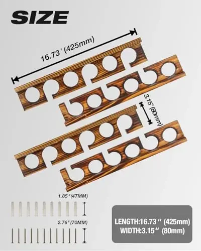 Ghosthorn Holds Up to 12 Rods Fishing Pole Rod Racks Wall or Ceiling Mounted Fishing Pole Rod Holders for Garage Storage Organizer Fishing Gear Equipment Gifts for Men Women - 3