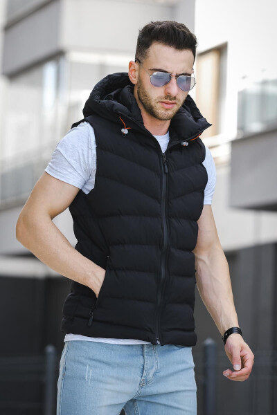 Giaco Slim Fit Hooded Water Resistant Puffer Men's Down Vest - 1