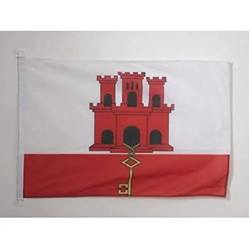 Gibraltar NAUTICAL Flag 18'' x 12'' - Gibraltarian flags 30 x 45 cm. - Banner 12x18 in for boat - AZ FLAG 