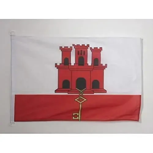 Gibraltar NAUTICAL Flag 18'' x 12'' - Gibraltarian flags 30 x 45 cm. - Banner 12x18 in for boat - AZ FLAG - AZ FLAG