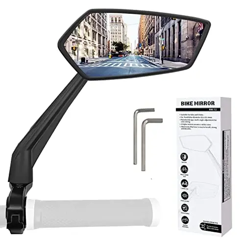 Arkham Bike Mirror for Handlebar Adjustable Bicycle Rear View Mirror 360 Rotatable, HD Glass Bicycle Mirror Shakeproof, Easy Installation,Wide View Angle, Essential Bike Tool for All Bicyclists,Right 
