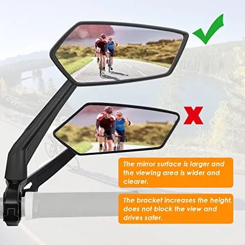 Arkham Bike Mirror for Handlebar Adjustable Bicycle Rear View Mirror 360 Rotatable, HD Glass Bicycle Mirror Shakeproof, Easy Installation,Wide View Angle, Essential Bike Tool for All Bicyclists,Right - 5