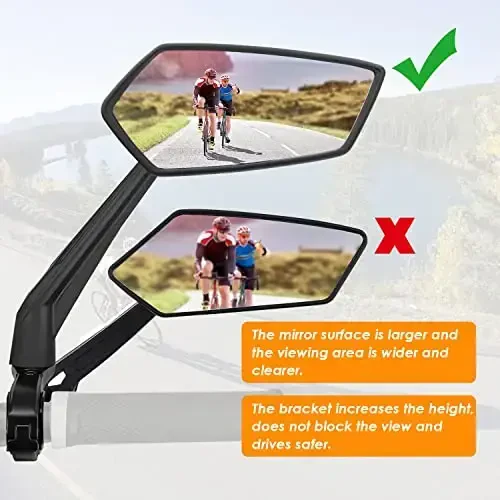 Arkham Bike Mirror for Handlebar Adjustable Bicycle Rear View Mirror 360 Rotatable, HD Glass Bicycle Mirror Shakeproof, Easy Installation,Wide View Angle, Essential Bike Tool for All Bicyclists,Right - 5