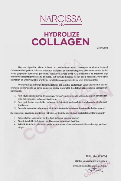 Gidrolangan Kollagen - 100% Sof Dengiz Kollageni, Gidrolangan Peptidlar Saqlovchi Suyuq Kollagen 400ML - 6