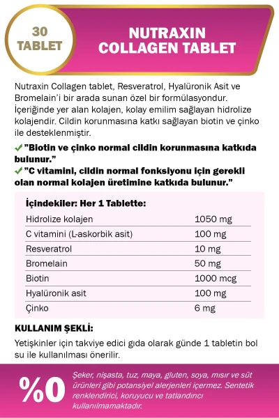 Gidrolangan Kollagen 30 Tablet 1-turi 3-turi - 3