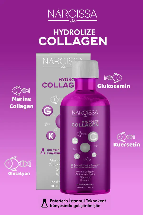 Gidrolizlangan Kollagen - 100% Sof To'ng'iz Kollageni, Gidrolizlangan Peptidlarni O'z Ichiga Olgan Suyuq Kollagen 400ML - 8