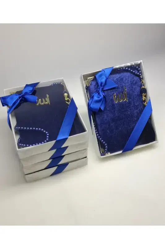 Gift 5 Pieces Yasin-i Sharif and Rosary Set in The Form of Mawlid Gift Circumcision Gift-navy blue - 2