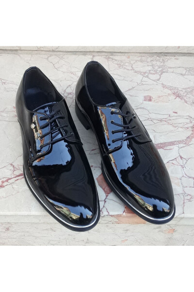 Gift Daily Wedding Engagement Party Business Groom Classic Patent Leather Men's Shoes - 2