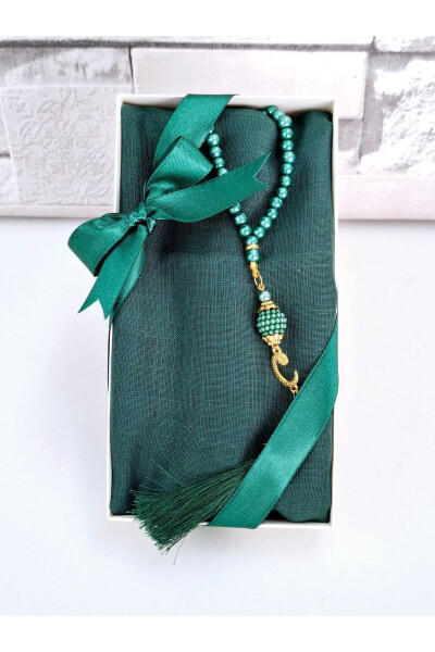 Gift Headscarf Set with Beaded Tasbeeh in Box (BIRTH, CIRCUMCISION, HAJJ, UMRAH) Box Set - 3