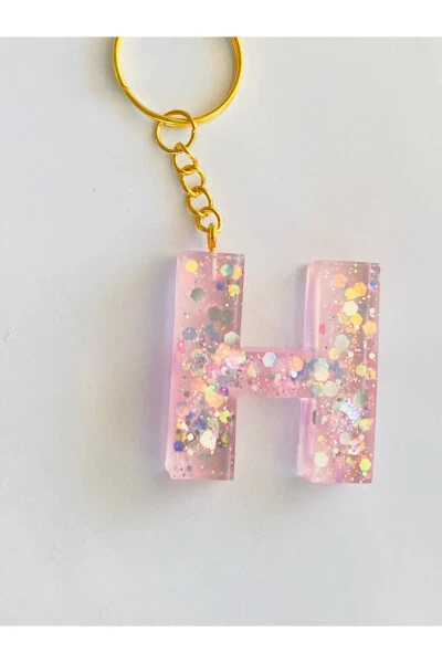 GIFT KEYCHAIN LIGHT PINK AND SPARKLY, SPARKLING H LETTER - USTAELLER (1)