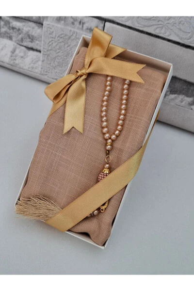 Gift Mother Gift Head Covering Set Pearl Rosary Boxed (MEVLIT SUNNAT HAJJ UMRAH) Boxed Set - Modazone (1)