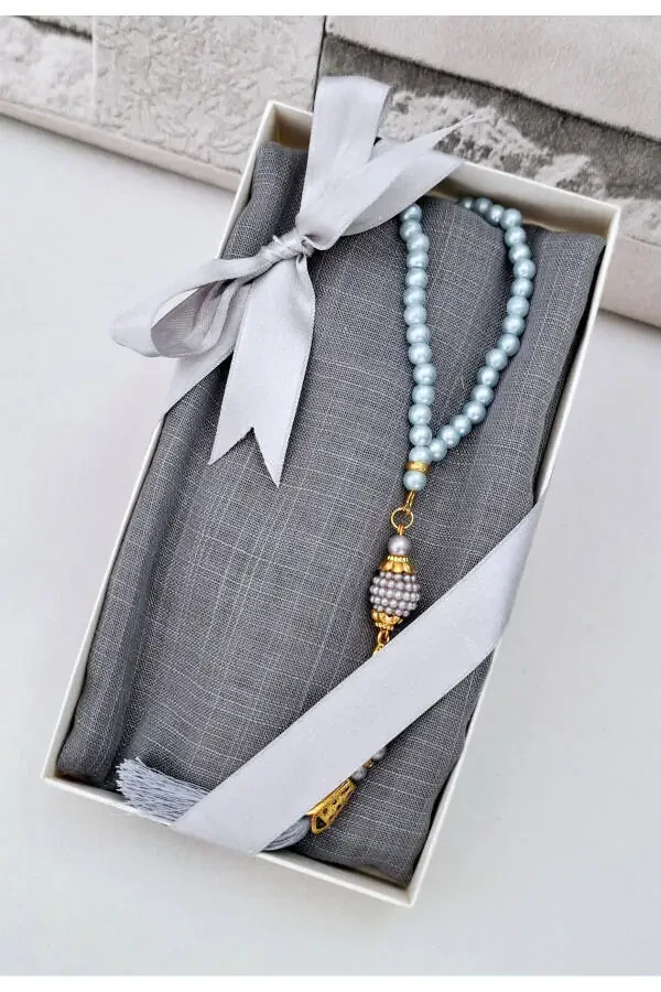 Gift Mother's Day Gift Headscarf Set Pearl Rosary - 2