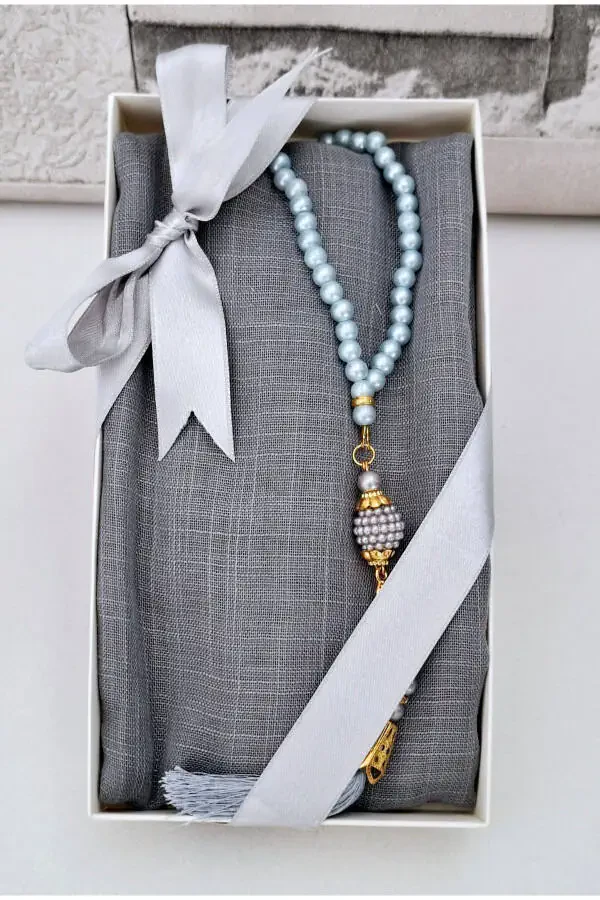 Gift Mother's Day Gift Headscarf Set Pearl Rosary - 3