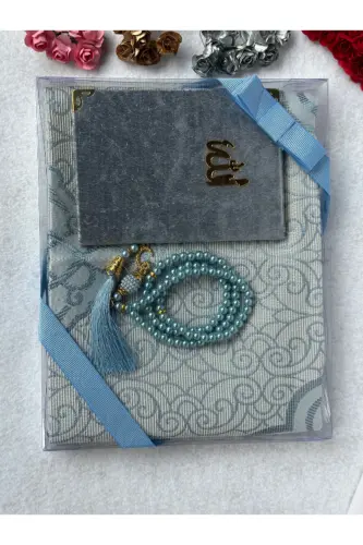 Gift Prayer Rug Set Baby Blue Color-Baby blue - 1
