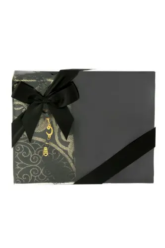 Gift Prayer Rug Shawl Rosary Set-BLACK - 1