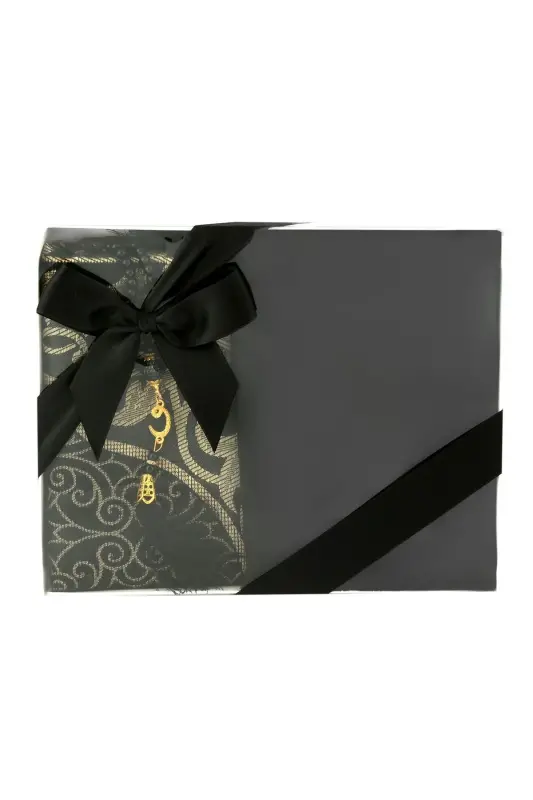 Gift Prayer Rug Shawl Rosary Set-BLACK - 1