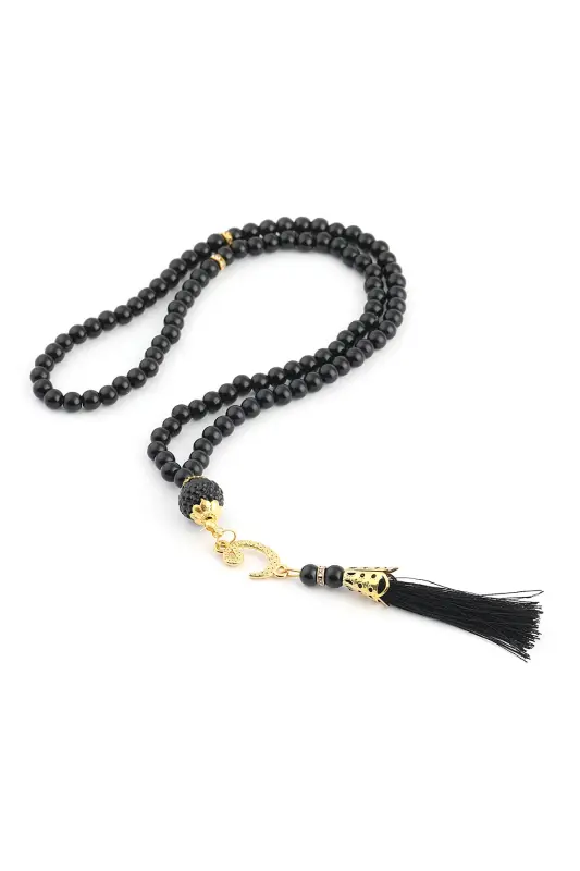 Gift Prayer Rug Shawl Rosary Set-BLACK - 4