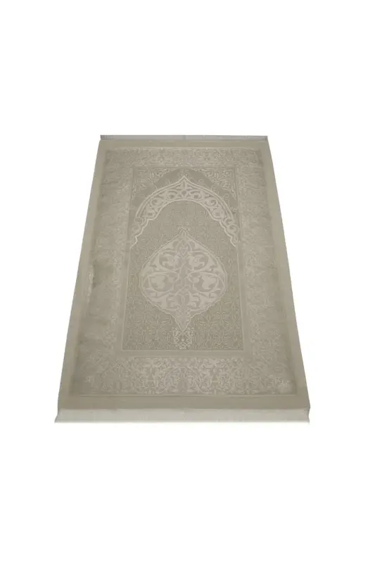 Gift Prayer Rug Shawl Rosary Set-CREAM - 3