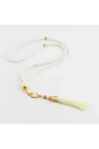 Gift Prayer Rug Shawl Rosary Set-CREAM - 4