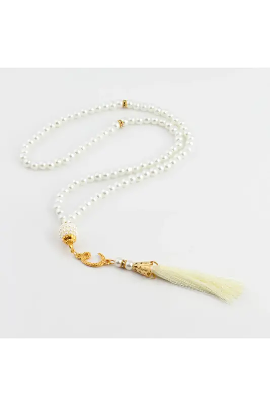 Gift Prayer Rug Shawl Rosary Set-CREAM - 4