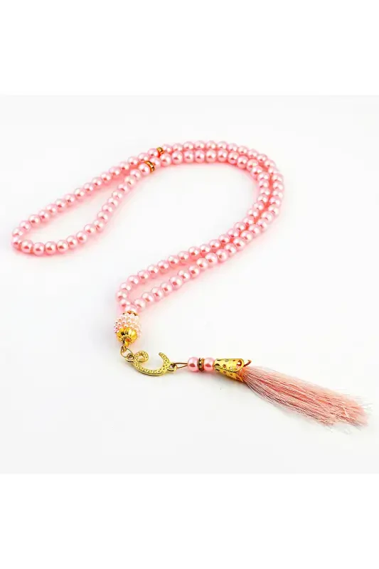 Gift Prayer Rug Shawl Rosary Set-PINK - 4