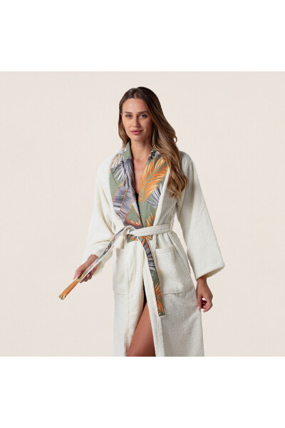 Gift Robe with Fabric Collar for Women - 4