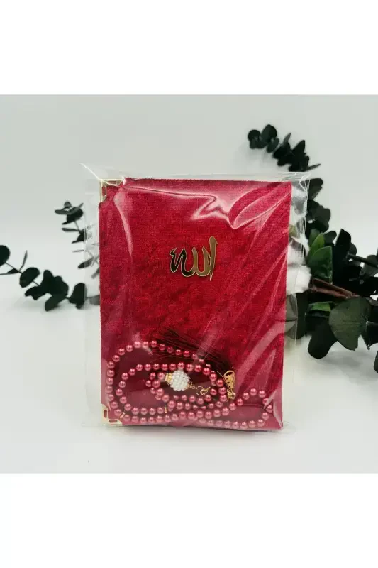 Gift Set of 10 Velvet Yasin Juz and Pearl Tesbih in Gelatin (Mevlit-Hac-Umre-Sunnet) - 2