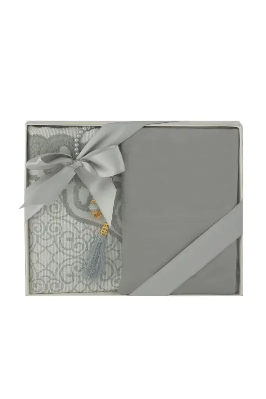 Gift Set Prayer Beads Shawl Set-GRAY - 1