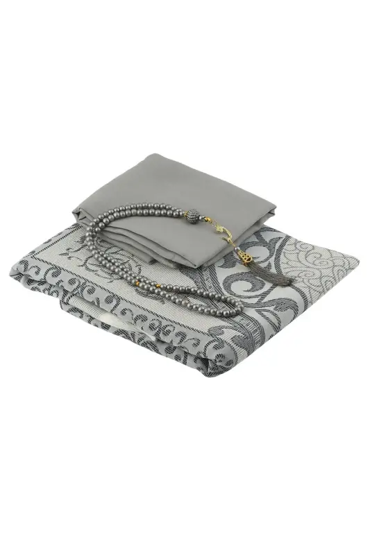 Gift Set Prayer Beads Shawl Set-GRAY - 2