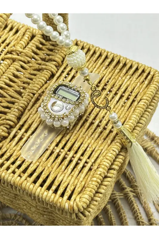 Gift set with stone prayer beads and rosary, boxed. - DENIZ ELMASLARI