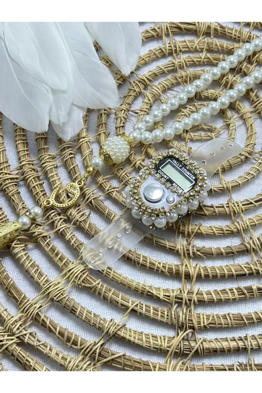 Gift set with stone prayer beads and rosary, boxed. - 2