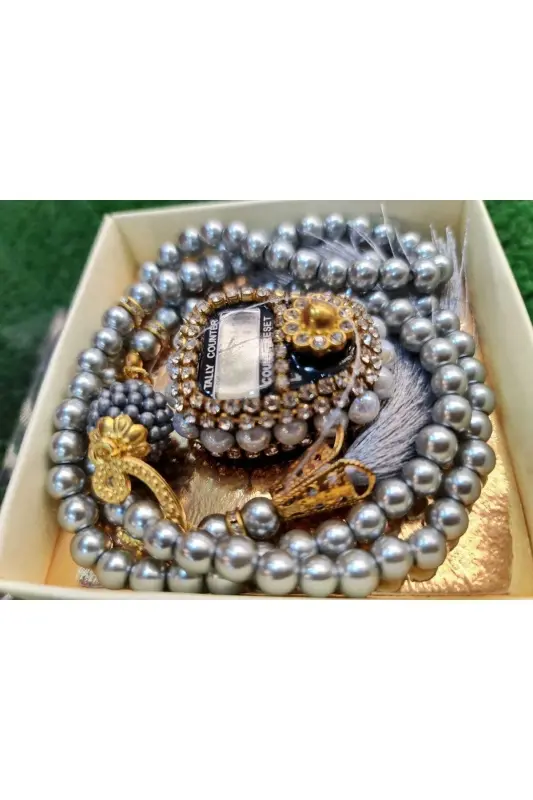 Gift Stone Dhikr Counter and Rosary Set Boxed-gray - 3