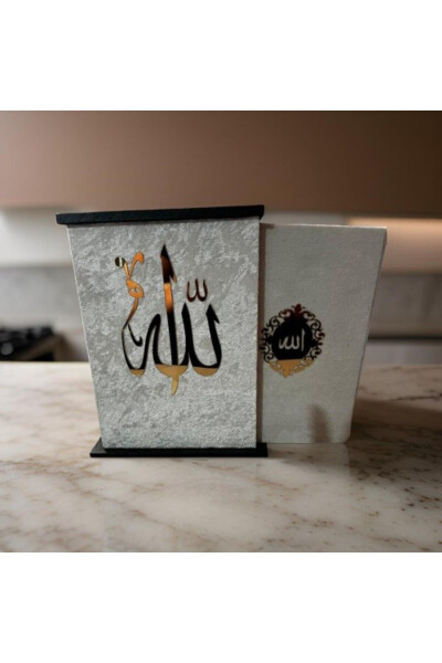 GIFT VELVET COVERED WOODEN COVERED QURAN FOR HAJ UMRAH MEVLUT - 1