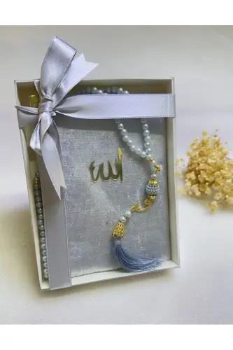 Gift Yaseen and Rosary Set of 5 for Mawlid, Circumcision Gift-Gray - 2