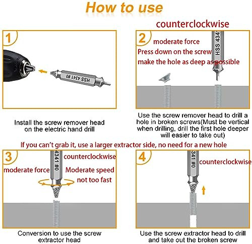 Gifts for Men, Damaged Screw Extractor Set - Christmas Stocking Stuffers for Adults Men Him, Mens Gifts, Husband, Stripped Screws Nuts & Bolts Drill Bit Tools for Easy Removal of Rusty Broken Hardware Gifts - 2