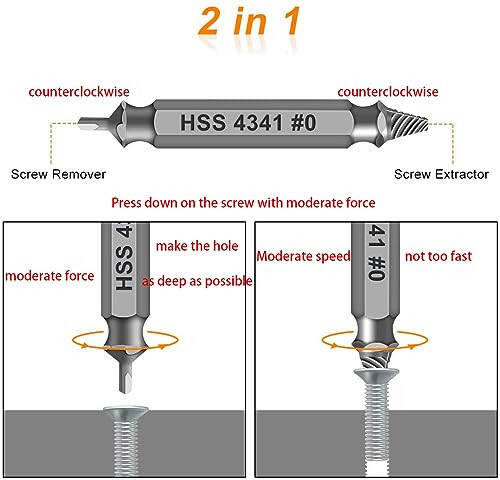 Gifts for Men, Damaged Screw Extractor Set - Christmas Stocking Stuffers for Adults Men Him, Mens Gifts, Husband, Stripped Screws Nuts & Bolts Drill Bit Tools for Easy Removal of Rusty Broken Hardware Gifts - 3