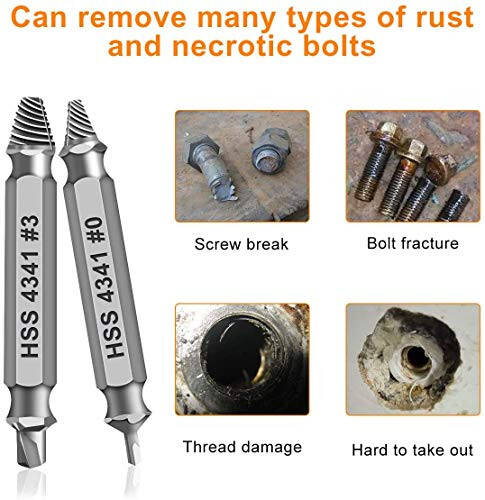 Gifts for Men, Damaged Screw Extractor Set - Christmas Stocking Stuffers for Adults Men Him, Mens Gifts, Husband, Stripped Screws Nuts & Bolts Drill Bit Tools for Easy Removal of Rusty Broken Hardware Gifts - 4