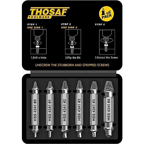 Gifts for Men, Damaged Screw Extractor Set - Christmas Stocking Stuffers for Adults Men Him, Mens Gifts, Husband, Stripped Screws Nuts & Bolts Drill Bit Tools for Easy Removal of Rusty Broken Hardware Gifts - DAMAGED