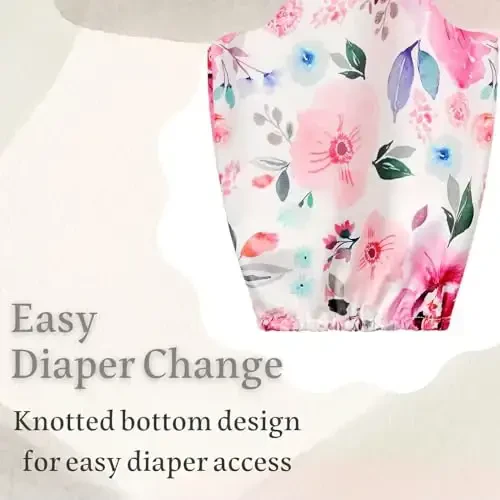 Giggle Angel Newborn Baby Sleeper Gown with Hat Knotted Gown Nightgown Coming Home Outfits for Baby Girl 2 Pieces Set - 4