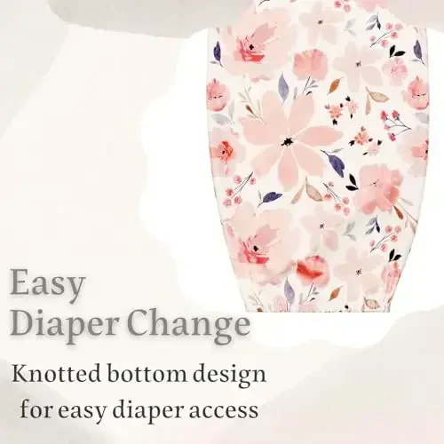 Giggle Angel Newborn Baby Sleeper Gown with Hat Knotted Gown Nightgown Coming Home Outfits for Baby Girl 2 Pieces Set - 5